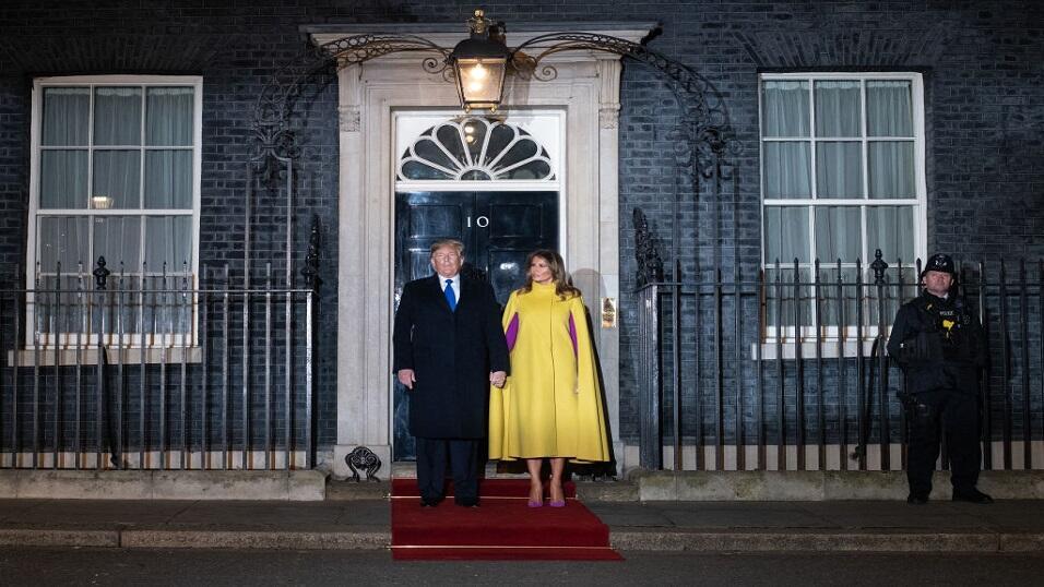 Donald and Melania Trump outsider 10 Downing Street